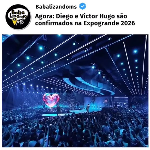 Babalizando MS | A dupla Diego e Victor Hugo está confirmada na programação da Expogrande 2026. Eles passam a integrar a grade de shows do evento, que já... | Instagram