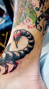Freehand Traditional Scorpion By: Joe | Skinny Buddha Tattoo
