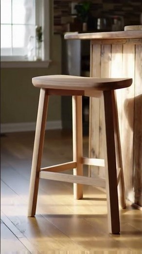 DIY Backless Wooden Bar Stool 🔥 Perfect for Any Kitchen