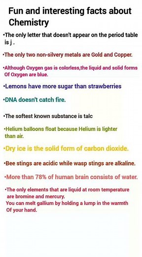 fun facts about chemistry | interesting facts