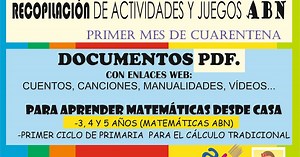 RECOPILACIÓN "MATEMÁTICAS ABN 1 Y 2". ACTIVIDADES MATEMÁTICAS SENCILLAS Y DIVERTIDAS PARA HACER EN CASA - 3, 4 Y 5 AÑOS.