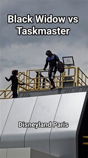 Black Widow vs Taskmaster. Disneyland Paris stunt show. #shorts #disneyland #marvel