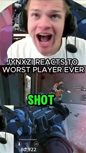 JYNXZI REACTS TO WORST R6 CLIP EVER #funny #gaming #jynxzi #memes #r6 #seige #jynxzifunny #game
