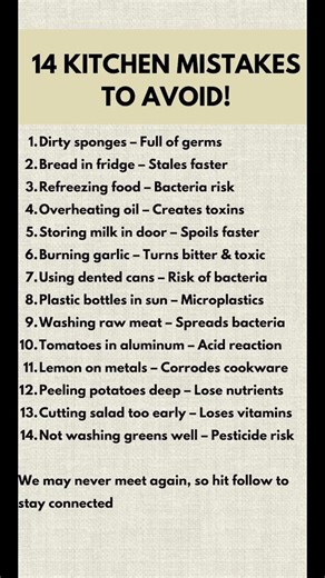 14 Common Kitchen Mistakes That Can Affect Food Safety #healthawareness #dailyhabits #safekitchen