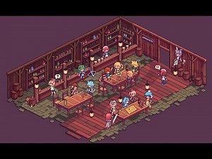 Isometric Tavern Pixel Art Time-lapse