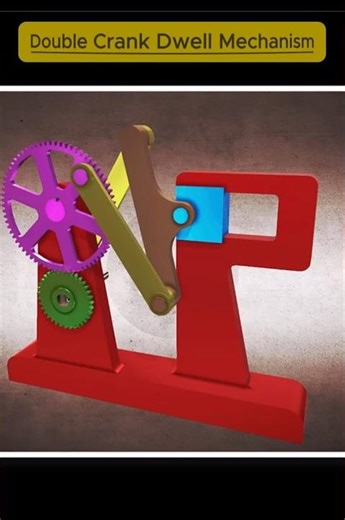 Double Crank Dwell Mechanism | 3D Mechanical Animation #shorts