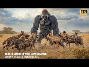 Gorilla vs Hyena Pack 4K | Jungle Strength War – Real Wild Survival Clash