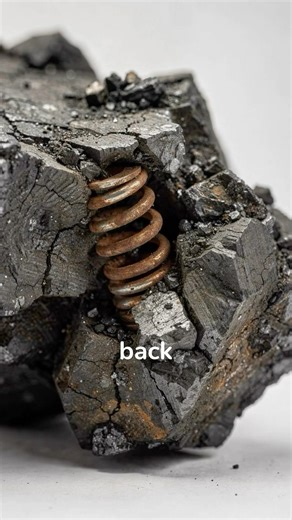 A METAL SPRING IN COAL? 🌀⚫ 👇subscribe and like for more!