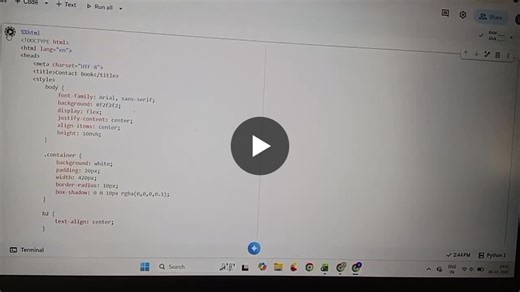 #codsoft #pythonprogramming #pythonproject #internship #contactbook #bcastudent #codingjourney | Bhargavi Mirashi