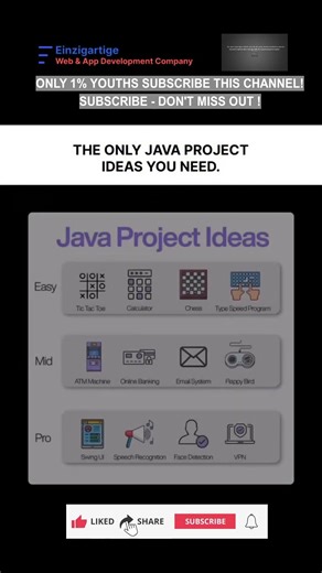 Subscribe 👍 Like ❤️ | Best Java Project Ideas for Beginners to Pros #shorts #viral #youtubeshorts
