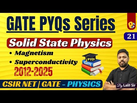 GATE Physics PYQs 2012–2025 | Solid State Physics (SSP) | GATE PhysicS