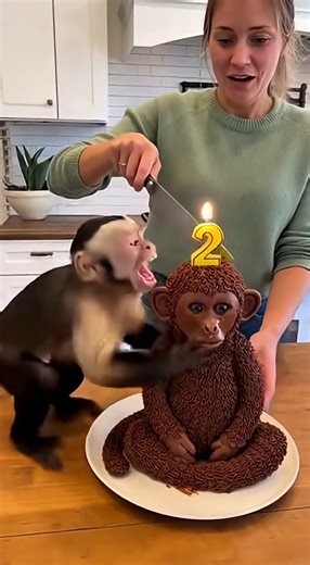 🐒🍰 Monkey Cake Prank Gone WRONG — The Real Monkey FREAKS OUT! #CatCake #RealCatReaction #JustCake #FunnyCatVideo #CalmaÉSóBolo #GatoReal #BoloDeGato #ReactsToCake #CatLovers #BrasilHumor #monkeys #viralreelsシ | Meow Cats