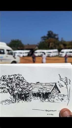 Quick live ink sketch with Unipin brush pen.