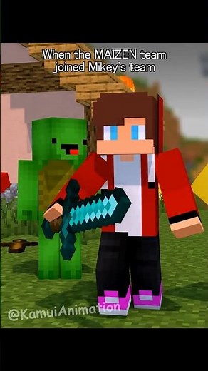 When the MAIZEN team joined Mikey's team = 💀 - MAIZEN Minecraft Animation #shorts