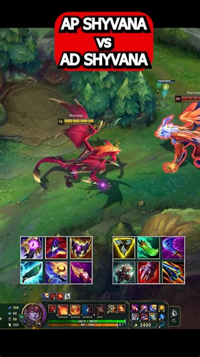 Shyvana ap VS Shyvana ad full build 👊🏻 #leagueoflegends #riotgames #riot #shyvana