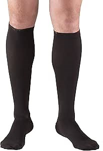 Truform Compression Socks, 20-30 mmHg, Men's Dress Socks, Knee High Over Calf Length, Black, X-Large