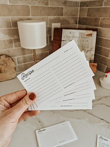 Recipe Cards- Script Font - Etsy Canada