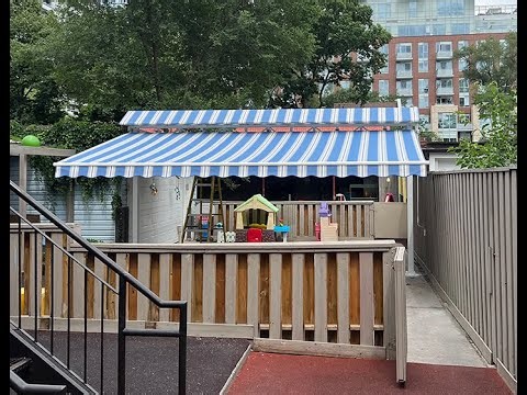 Butterfly Awning Installation for Daycare | Omnimark Awnings & Signs