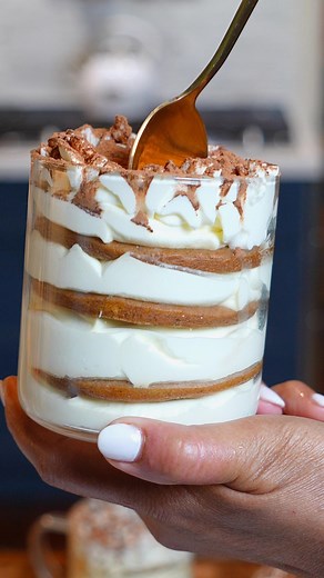 https://tasty.co/recipe/eggnog-gingerbread-tiramisu-mugs Gingerbread Eggnog Tiramisu Mugs by @mymanabites! They’re creamy and rich and taste just like the holidays in a cup. Whip up the cream, mix the mascarpone filling, and layer it with coffee and eggnog-dipped gingerbread cookies. Chill, then top with whipped cream, cocoa powder, and a cute gingerbread cookie for the ultimate holiday treat! Trust me, these will be the hit of the season! 🌲 Find the full recipe above! | Tasty