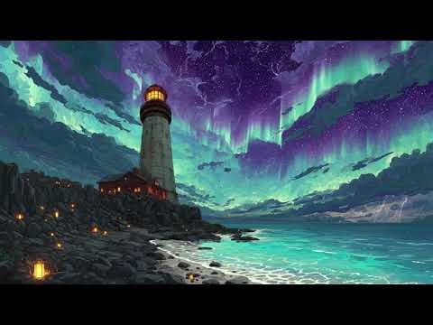 Lighthouse Aurora Borealis Night Loop 4K