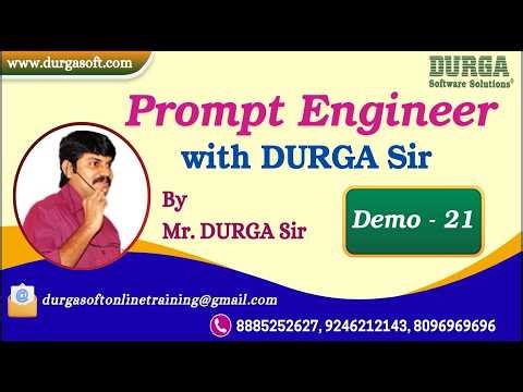 Prompt Engineer with DURGA Sir tutorials || Demo - 21 || by Mr. DURGA Sir On 23-02-2026 @7PM (IST)