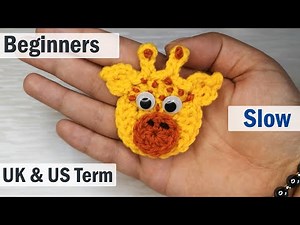 Giraffe head applique / Crochet Giraffe Easy Pattern For Beginners Baby Blanket Applique / RAOCK