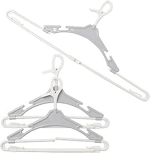 Heavy-Duty Extendable Large Hangers 3-Pack with Clamp Grip Hook Ideal for Japanese Kimono, BJJ GI, Towels, Uniforms, Shirts Extra Wide Drying Hangers