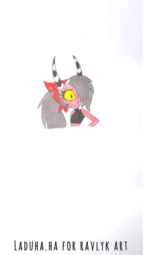 🔥 Sallie May from Hazbin Hotel 😈 Stylish Character Drawing 🚀🔴 #shorts #drawing #RavlykArt