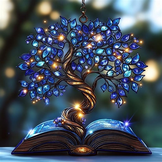 Tree of Life Ornament 2025, Acrylic Suncatcher, Faux Stained Glass Book Sculpture, Spiritual Gift Decoration - Etsy