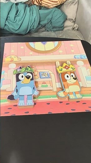 A magnetic wood playset #toy, I am playing dressed-up with Bluey and Bingo 💙🥻 #bluey #kids #foryou