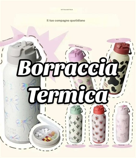 Borraccia termica in acciaio inox con doppia apertura e pratico comparto integrato per portare con te i tuoi piccoli essenziali. #BorracciaTermica #GadgetSmart #Offertestive #Cavalcalondadeirisparmi