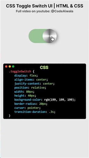 #css #codes #developer CSS Toggle Switch Animation 🔥 | HTML & CSS #webdesign #programming #uiux