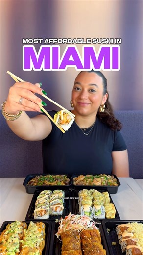Gaby and Johnny on Instagram: "Most affordable sushi in Miami 🍣🌴 . @ElSushiMiami has created a fast casual spot serving $6-$10 full sushi rolls! They also have amazing fried rice, noddles and ramen 🍜🤤 Tag your sushi date!! . 📍El Sushi"