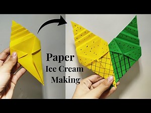 DIY Origami Paper Ice Cream Craft | Easy For Beginners