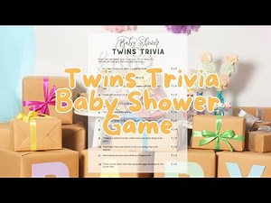 Twins Trivia Baby Shower Game | Three Styles for Twin Girls, Boys, and Boy-Girl Twins
