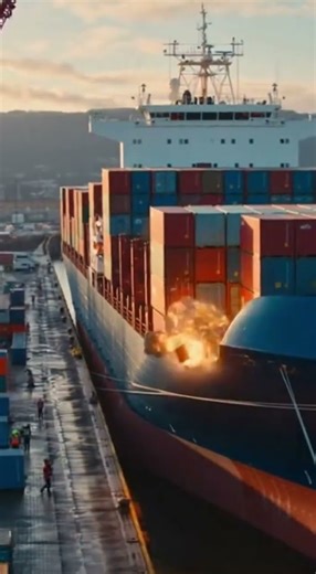 Cargo Ship Explosion at Port