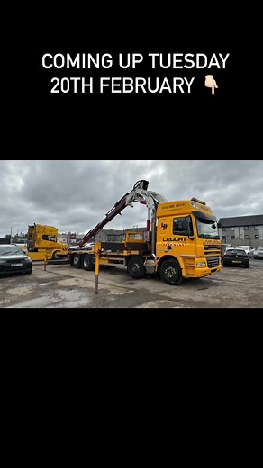 1.3K views | Don’t miss out on this 2014 DAF CF 85 Flat & Crane 8x2, Sleeper Cab, Rear lift & steer, Cormagh 45000E6 Remote Crane, Hydraulic Beavertail, 326,186kms Warranted, Direct Company, Located offsite in Glasgow gbsct for auction 20th February. | Commercial Vehicle Auctions | Facebook