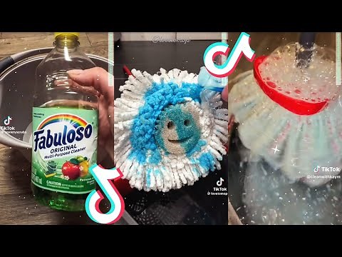 2H55 of Satisfying Sudsy Viral Wet Mop 🧼 ASMR 🔊TikTok Compilation✨Cleaning TikToks Compilation