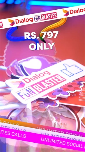 5.3K views · 34 reactions | Fun never stops when you’re on Dialog Fun Blaster! Stay connected with Sri Lanka’s #1 Trending Plan - Dialog Fun Blaster. Unlimited Facebook, Instagram, WhatsApp, and YouTube, plus 100 minutes calls and Extra 4GB. Just Rs.797 for the whole month! TRC/D/PRO/24/06 | Dialog Axiata | Facebook