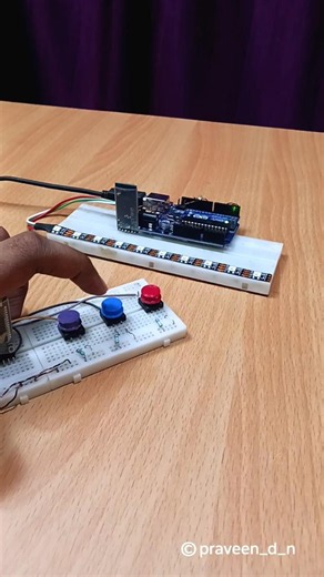 Controlling NeoPixel LEDs with Multi-Color Buttons @Praveen_D_N