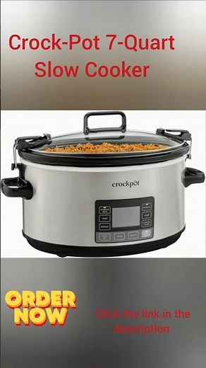 Crock-Pot 7-Quart Slow Cooker | Programmable with Timer, Locking Lid – Perfect for Families |