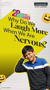 Ever started giggling at the absolute wrong moment? It’s not a lack of seriousness; it’s your body’s natural "reset" button for stress. 🧠💥 Your brain is just trying to keep you calm when things get intense. Welcome to the #28DaysOfScienceOfYou. Drop a "🙋‍♂️" if you’ve ever had a nervous laughing fit! . . . #28Daysofscience #classmate #learnwithclassmate #enjoylearning #trivia #science #sciencefacts #scienceforkids | Classmate