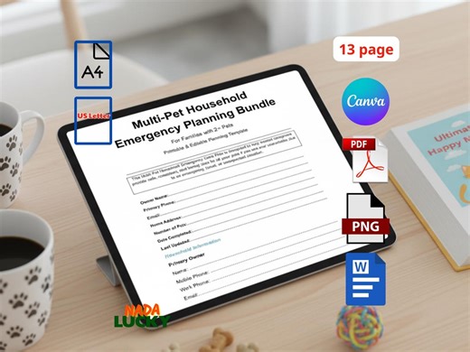 Multi Pet Emergency Care Plan | Multi-pet Household Template | Pet Sitter Guide | Printable Pet Planner | Canva Word PDF | Dog & Cat Care - Etsy