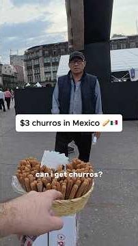 $3 chocolate 🍫 churros in Mexico 🇲🇽 #streetfood #foodreview #food #chocolate #mexico #sweet