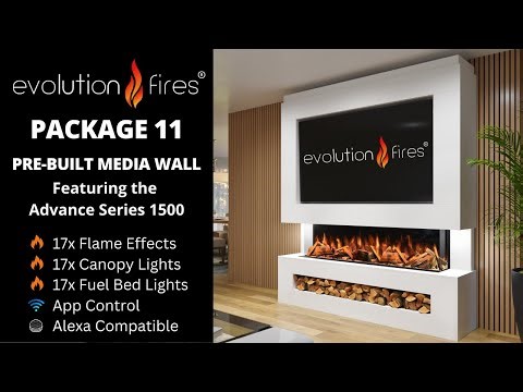 Evolution Fires Package 11 Prebuilt Media Wall Flame Effect