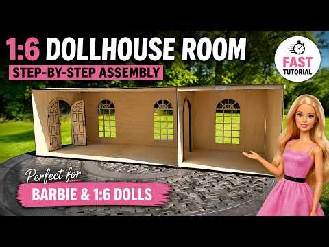 DIY Barbie Dollhouse Assembly 🏡 | 3-Room Stackable Dollhouse Kit | Easy 1:6 Scale Tutorial