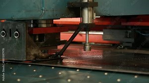 The manufacturing process inside a factory