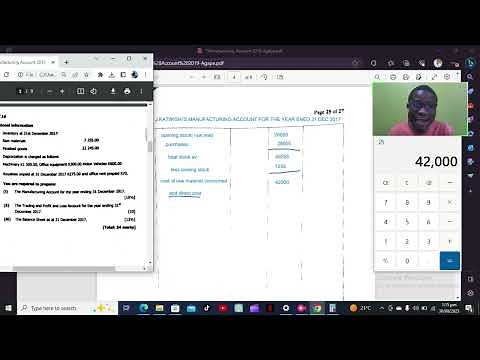 2019 Internal Principles of Accounts (ECZ). *Manufacturing Account*. Grade 12