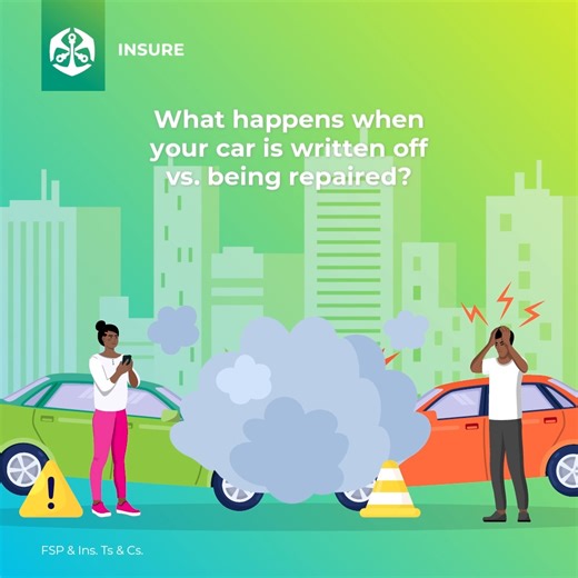 16 reactions | “Write-off” vs. “Repair” - not the same thing!  Here’s the quick breakdown every driver should know after an accident. ️ #InsuranceExplained #CarRepairs #QASeries #OMInsureCares *Source: AutoTrader South Africa, South African Insurance Association, News24, WesBank, and Moneyweb. | Old Mutual Insure | Facebook