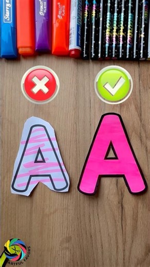 Vibrant Fills 🎨 | Letter A: The Perfect Cut ✂️✨#artfulfavors#PerfectCut #LetterArt #DIY